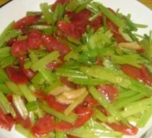 Stir-fried Celery with Chinese Sausage