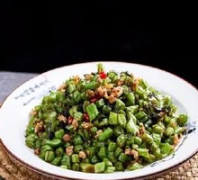 Lan菜 Meat末 Stir-fried String Beans