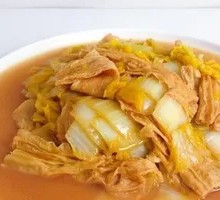 Fried Tofu Skin with Baby Bok Choy