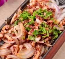 Grilled Squid on Iron Plate
