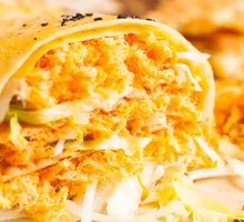 Golden Chicken Strip and Pork Floss Pancake