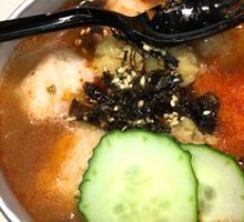 Cheese Shrimp Balls with Caviar Garlic Chili Oil and Seaweed