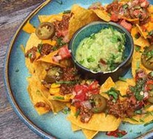 Mexican Meat Sauce Cheese Nachos