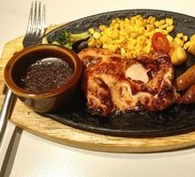 Spicy Grilled Sausage with Black Pepper Chicken Cutlet