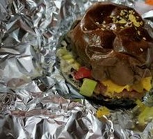 Bamboo Charcoal Grilled Beef Burger