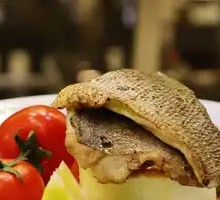 Pan-Seared Sea Bass with Spinach and Cheese Potatoes