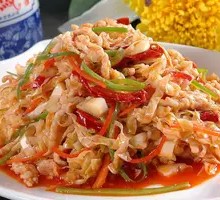 Pickled Vegetable and Shredded Pork with Taro Starch