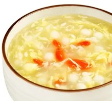 Sweet Rice Ball Egg Flower Soup