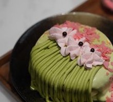 Cherry Blossom Matcha Cheese Custard Soufflé