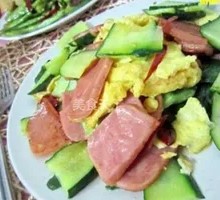 Cucumber with Ham Stir-fry