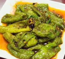 Tiger Skin Green Pepper with Fried Egg