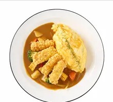 Fried Shrimp Cutlet Curry Omelette Rice