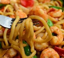 Japanese-Style Seafood Stir-Fried Udon Noodles