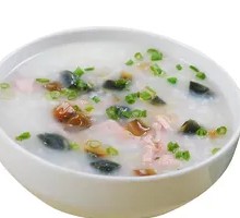 Green Vegetable, Century Egg and Pork Pot Rice Porridge