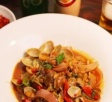 Thai-style Crab Stick Stir-fry with Clams
