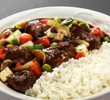 Black Pepper Beef Rice with Cold-Prepared Kombu