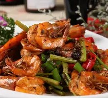 Dry Pot Squid and Prawns