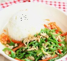 Green Pepper Shredded Pork Rice