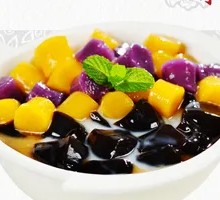 Red Bean Taro Ball Grass Jelly Dessert