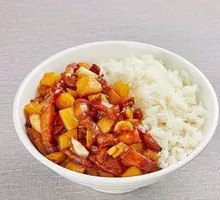 Braised Pork with Potatoes Rice Bowl