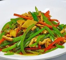 Green Pepper Shredded Pork over Rice