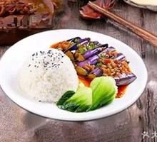 Minced Pork Eggplant and Shredded Cabbage Combination Rice