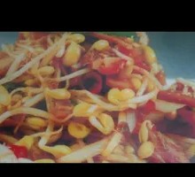 Bean Sprout Stir-fried with Beef Tripe