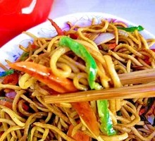 Noodles and Rice Noodles Stir-Fry