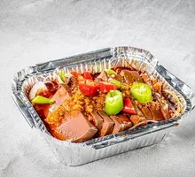 Aluminum-Wrapped Duck Blood Noodles