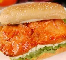 奥尔良板烧鸡腿堡