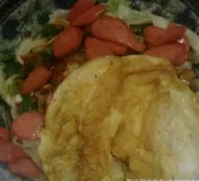 Ham and Egg Oil-Poured Noodles