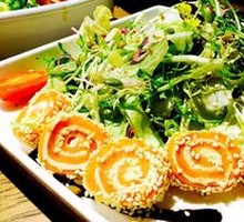 Norwegian Salmon Cheese Roll Salad