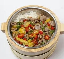 Spicy Sour Chicken Offal Wooden Bucket Rice