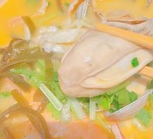 Tom Yum Seafood Noodles with Abalone and Clams