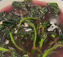 Century Egg and Red Amaranth Stir-fry