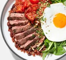Double Protein Pan-Fried Beef and Tomato Energy Bowl