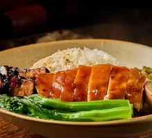 Crispy Roast Pork with Black BBQ Rice