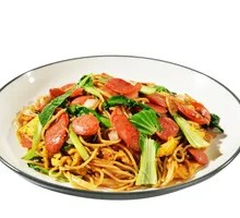 Egg Ham and Pork Stir-Fried Noodles