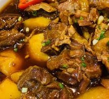 Potato and Beef Stew in Large Bowl