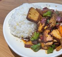 Fried Pork with Tofu Skin Rice