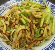 Celery and Tofu Skin Shredded Pork Rice Bowl