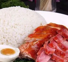 Roast Goose with Barbecue Pork Rice