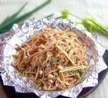 Sizzling Enoki Mushrooms