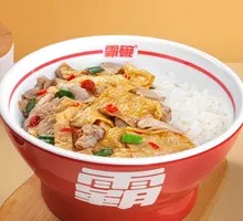 Fried Tofu Skin with Pork Rice Bowl