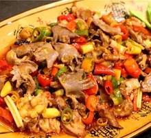 Pickled Lotus Root with Chicken Offal Stir-fry