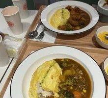 Curry Beef Rice with Egg Custard