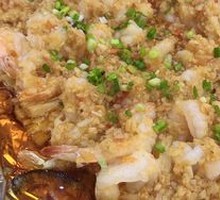 Stir-fried Garlic Prawns on Iron Plate