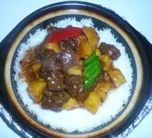 Beef and Potato Claypot Rice