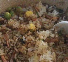 Green Pepper Shredded Pork on Iron Plate with Crispy Rice