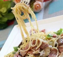 Bacon Cream Mushroom Pasta